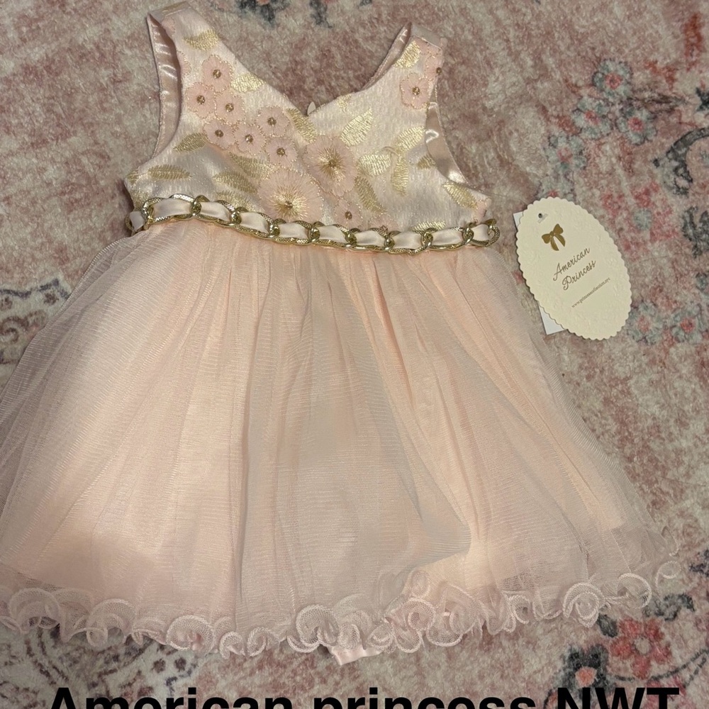 American Princess Pink and Gold Formal Dress